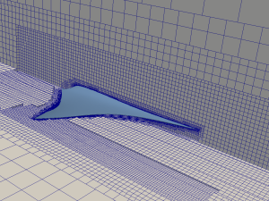 3D volume mesh containing the MantiumCAE manta, third part of the process