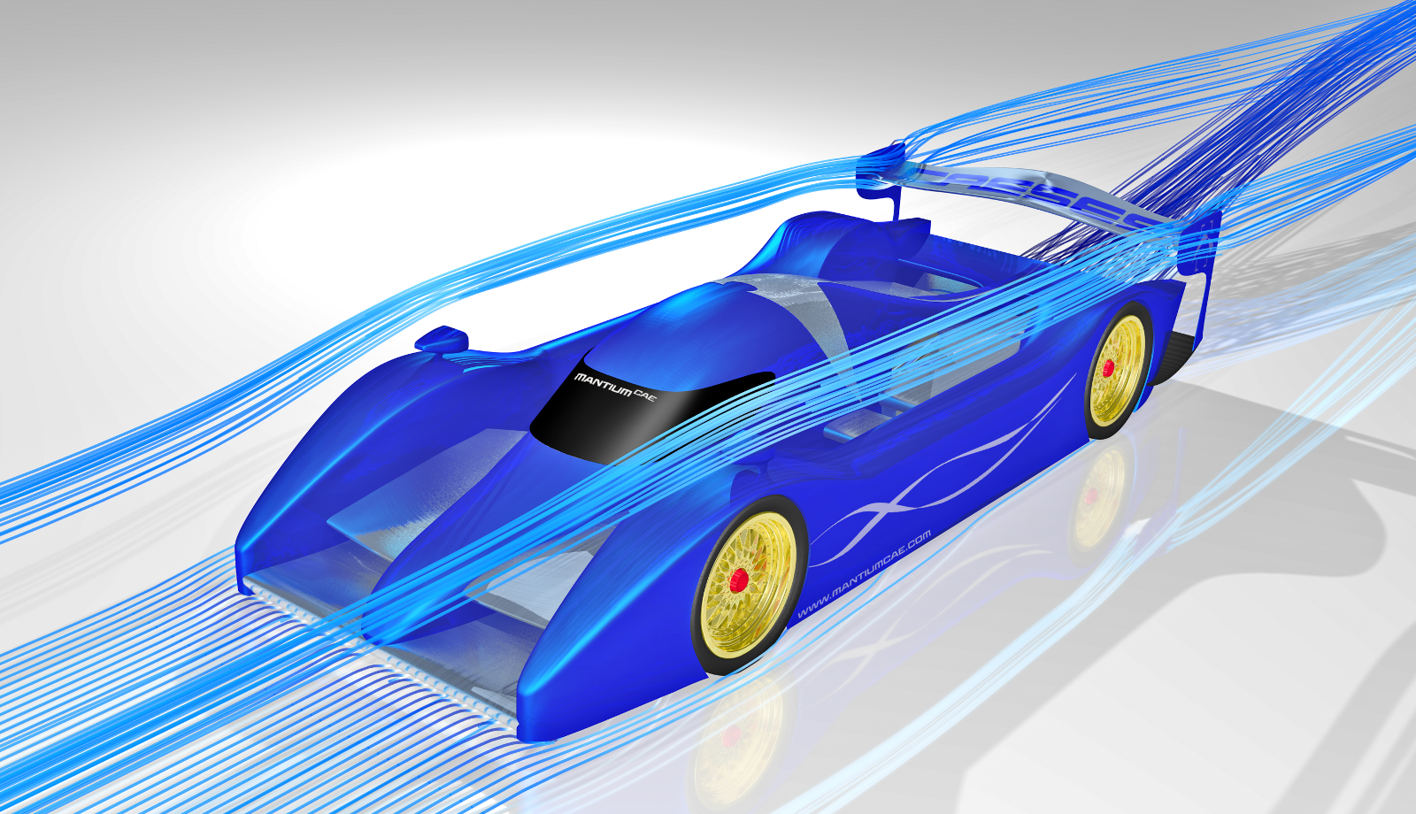 OpenFOAM CFD Simulation Race Car Stream Lines