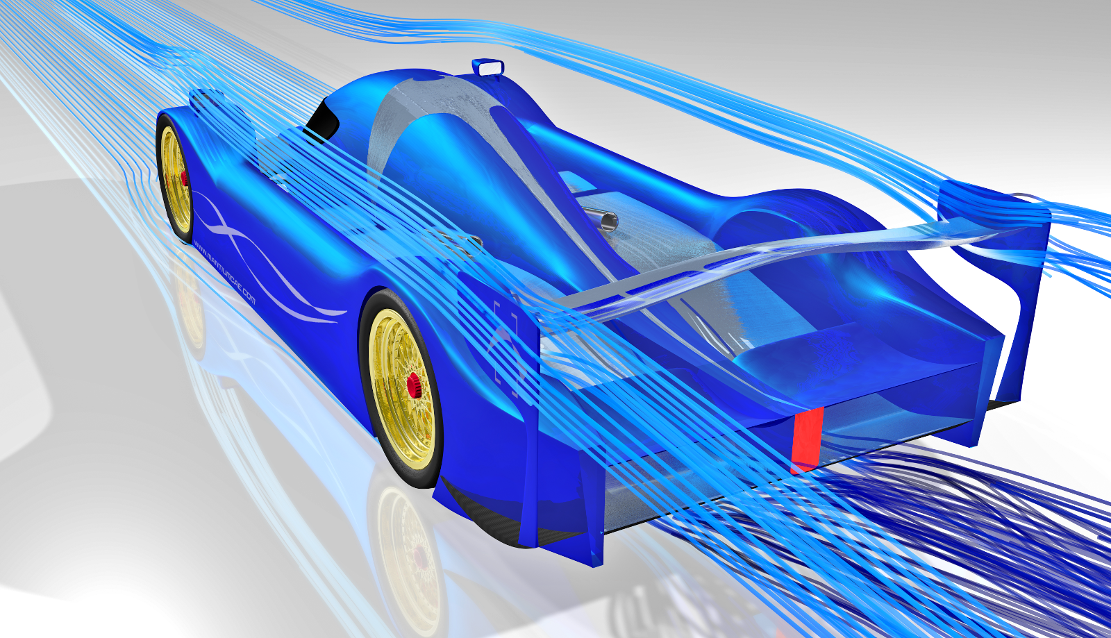 OpenFOAM CFD Simulation Race Car Stream Lines